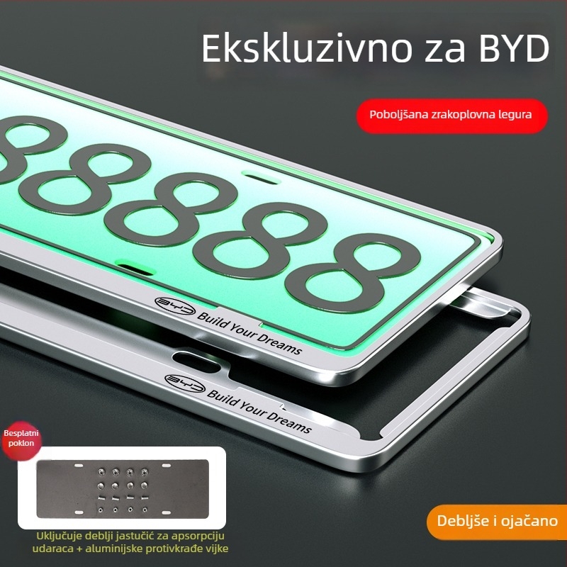 Držač registarske pločice od aluminijsko-magnezijske legure za vozila nove energije; univerzalna prilagodba