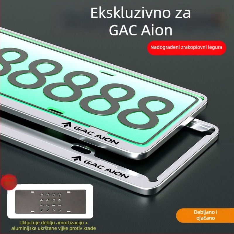 Držač registarske pločice od aluminijsko-magnezijske legure za vozila nove energije; univerzalna prilagodba