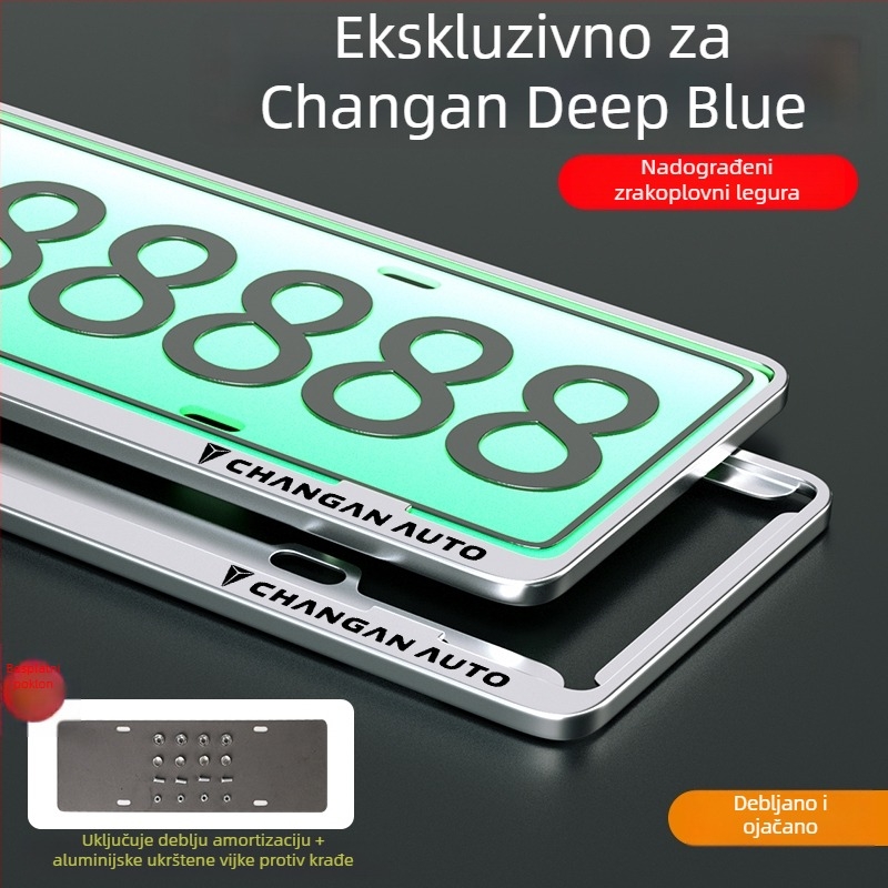 Držač registarske pločice od aluminijsko-magnezijske legure za vozila nove energije; univerzalna prilagodba