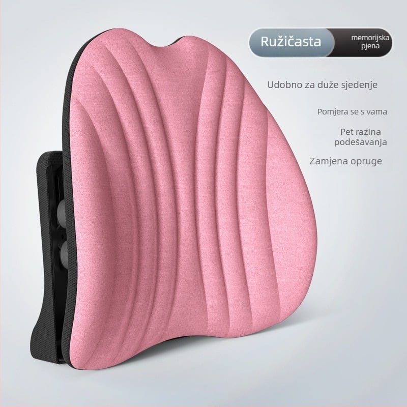 Ergonomska lumbalna podrška jastučnica za uredsku stolicu i automobil, prilagodljiva potpora leđa s mrežastim navlakom i poliester punjenjem