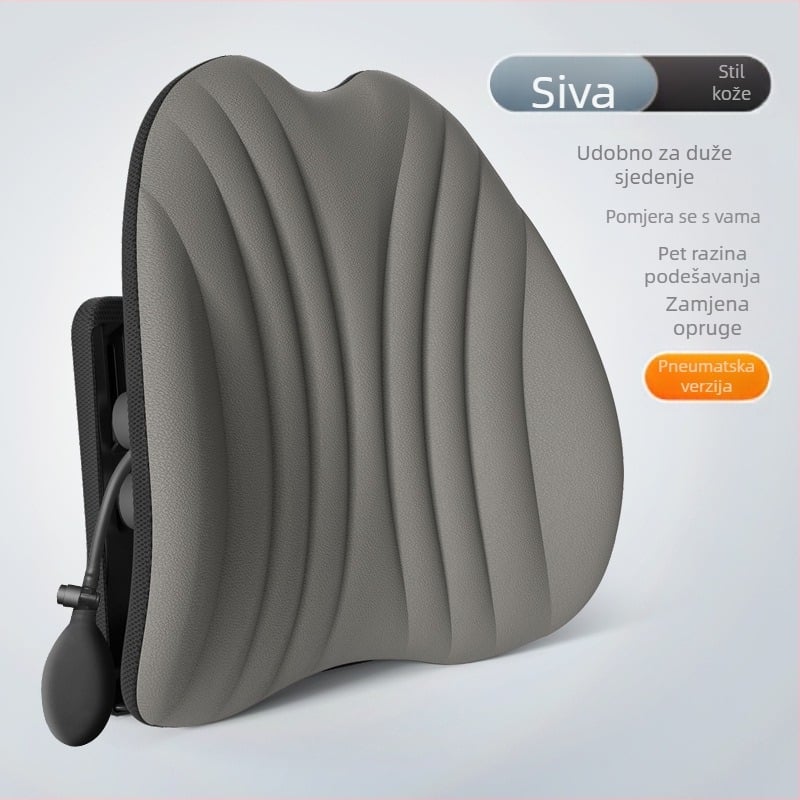 Ergonomska lumbalna podrška jastučnica za uredsku stolicu i automobil, prilagodljiva potpora leđa s mrežastim navlakom i poliester punjenjem