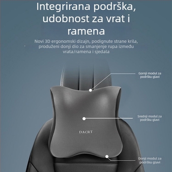 Autodjambestički jastučić s memorijskom pjenom i podrškom za struk i ramena – jastuk za vrat s navlakom MILK SILK, univerzalna prilagodba, sve godišnje doba, jednostavan dizajn