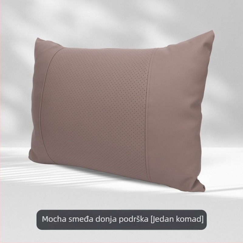 Auto jastuk za glavu s podrškom vrata i lumbalne podrške, univerzalno pristajanje, navlaka od umjetne kože, Dupont pamučno punjenje