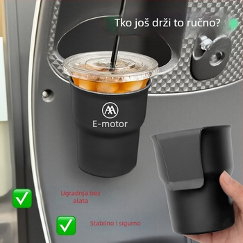 Držač za čaše u automobilu – univerzalni model, PP materijal, montiran u automobil, prenosni držač napitka