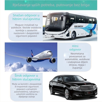 Višenamjenska putna sigurnosna vesta s odvojivim pojasom, poliester, 0,95 kg, pogodna za 10-36 kg