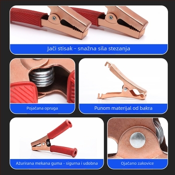 Krokodilska klipsa od čistog bakra s kućištem za napajanje i testiranje baterije automobila