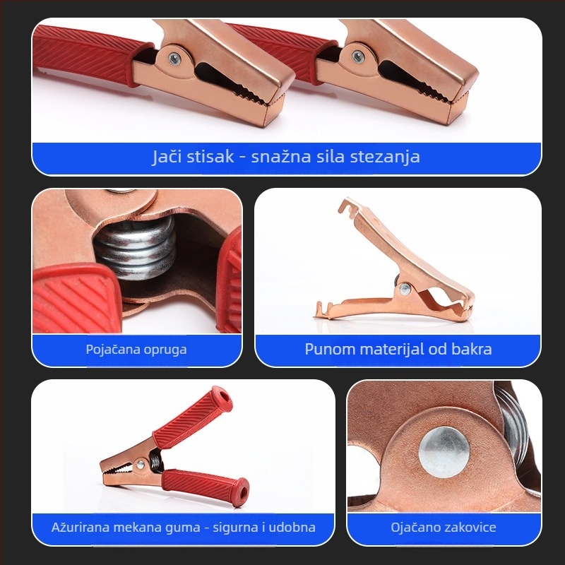 Krokodilska klipsa od čistog bakra s kućištem za napajanje i testiranje baterije automobila