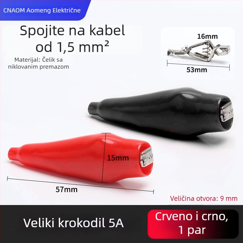 Krokodilska klipsa od čistog bakra s kućištem za napajanje i testiranje baterije automobila