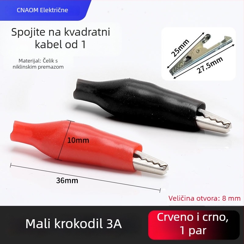 Krokodilska klipsa od čistog bakra s kućištem za napajanje i testiranje baterije automobila