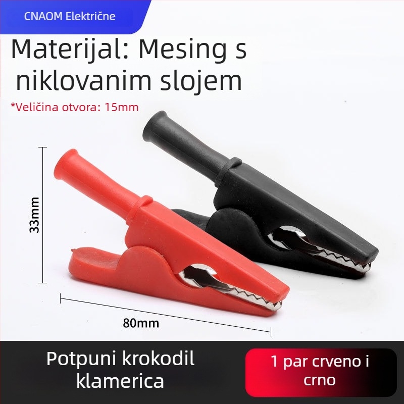 Krokodilska klipsa od čistog bakra s kućištem za napajanje i testiranje baterije automobila