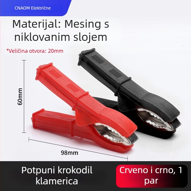 Krokodilska klipsa od čistog bakra s kućištem za napajanje i testiranje baterije automobila