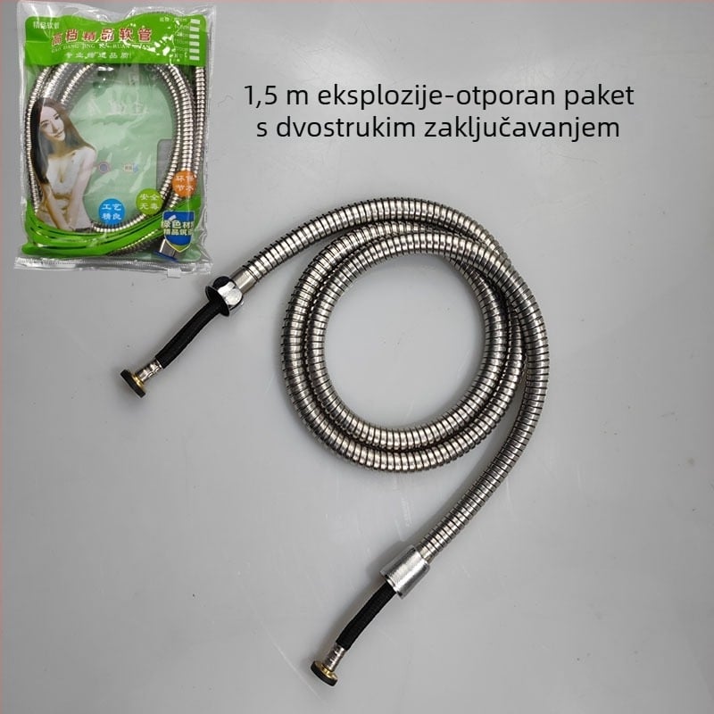 Tuš crijevo od nehrđajućeg čelika s bakrenim jezgrom, model Geying 0024, nazivni tlak 1.0 MPa, radna temperatura 0-90°C