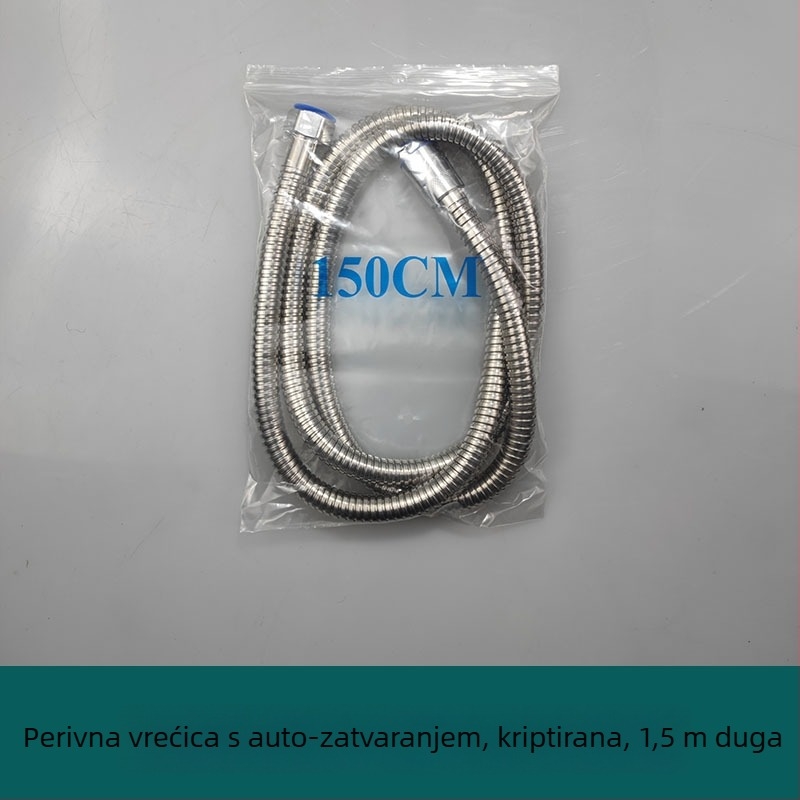 Tuš crijevo od nehrđajućeg čelika s bakrenim jezgrom, model Geying 0024, nazivni tlak 1.0 MPa, radna temperatura 0-90°C