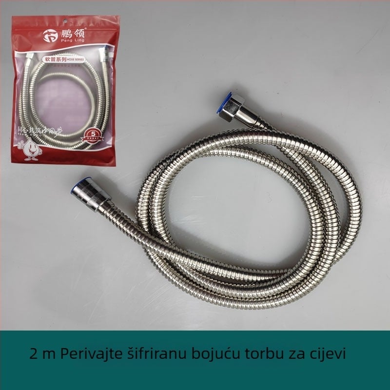 Tuš crijevo od nehrđajućeg čelika s bakrenim jezgrom, model Geying 0024, nazivni tlak 1.0 MPa, radna temperatura 0-90°C