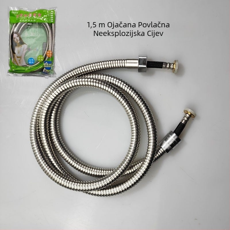 Tuš crijevo od nehrđajućeg čelika s bakrenim jezgrom, model Geying 0024, nazivni tlak 1.0 MPa, radna temperatura 0-90°C