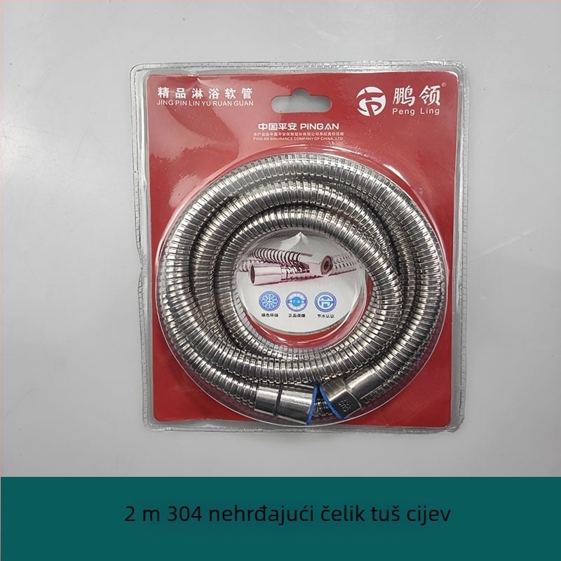 Tuš crijevo od nehrđajućeg čelika s bakrenim jezgrom, model Geying 0024, nazivni tlak 1.0 MPa, radna temperatura 0-90°C