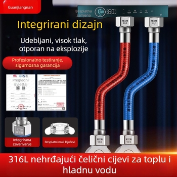 316L nehrđajući čelik gofrirana cijev za vodovod — ulaz za bojler, topla i hladna voda, temperaturni raspon -20 do 150 °C