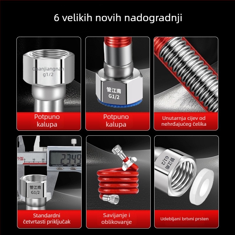 316L nehrđajući čelik gofrirana cijev za vodovod — ulaz za bojler, topla i hladna voda, temperaturni raspon -20 do 150 °C