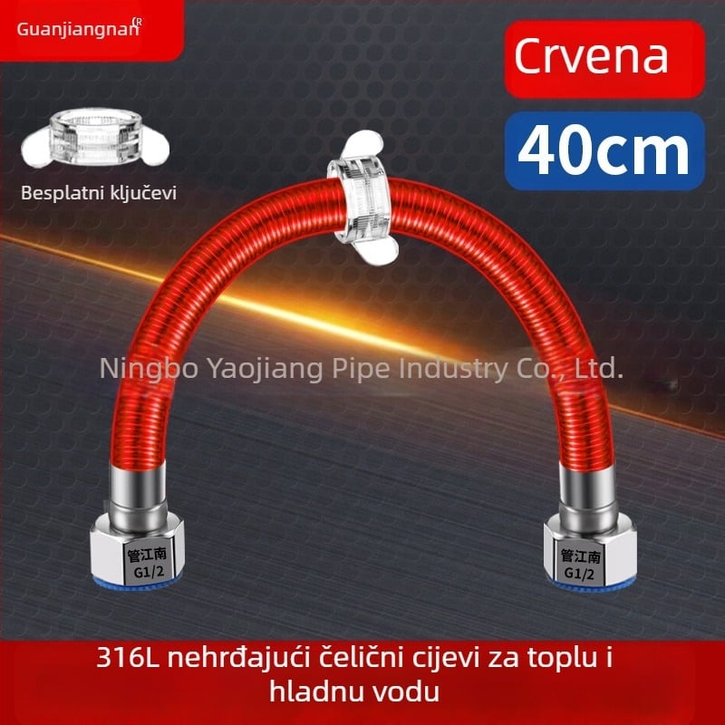 316L nehrđajući čelik gofrirana cijev za vodovod — ulaz za bojler, topla i hladna voda, temperaturni raspon -20 do 150 °C