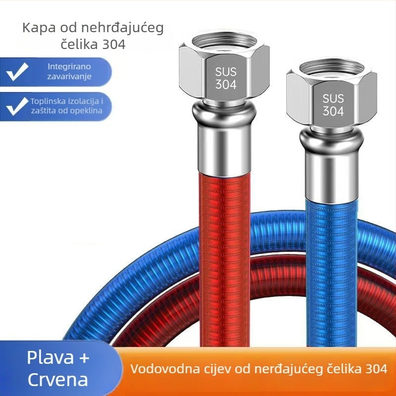 304 nehrđajući čelik gofrirani dovodni cijev za bojler, navojno spoj, nominalni tlak 1, radna temperatura 99°C