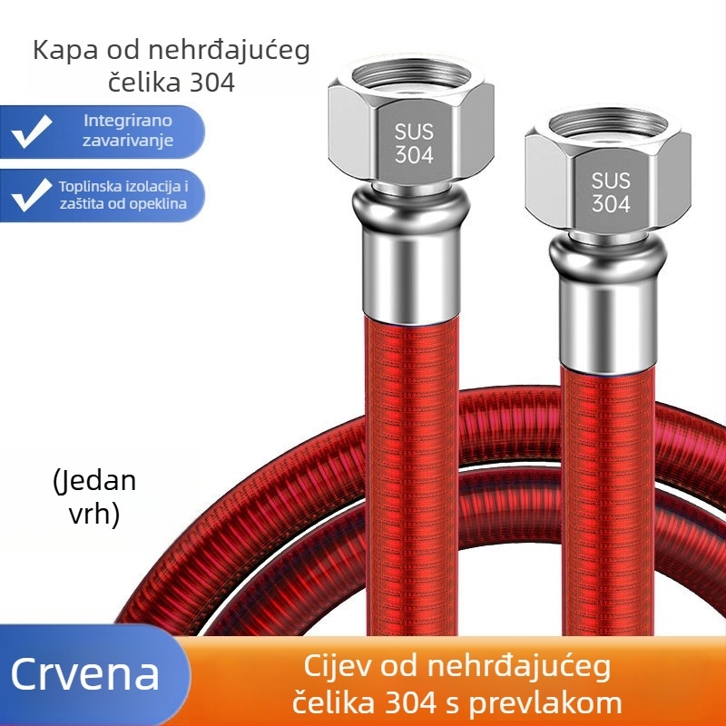 304 nehrđajući čelik gofrirani dovodni cijev za bojler, navojno spoj, nominalni tlak 1, radna temperatura 99°C