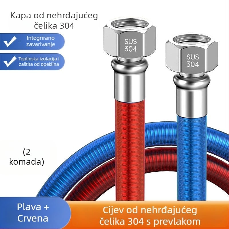 304 nehrđajući čelik gofrirani dovodni cijev za bojler, navojno spoj, nominalni tlak 1, radna temperatura 99°C