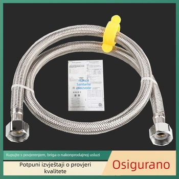Pletena cijev od nehrđajućeg čelika za dovod vode (k bojleru, umivaoniku i ulazu za WC) (Model: Braided tube; Materijal: 304 nehrđajući čelik; Pritisak: 1,6 MPa; Temperatura: 100°C; Ugradnja: ručna)