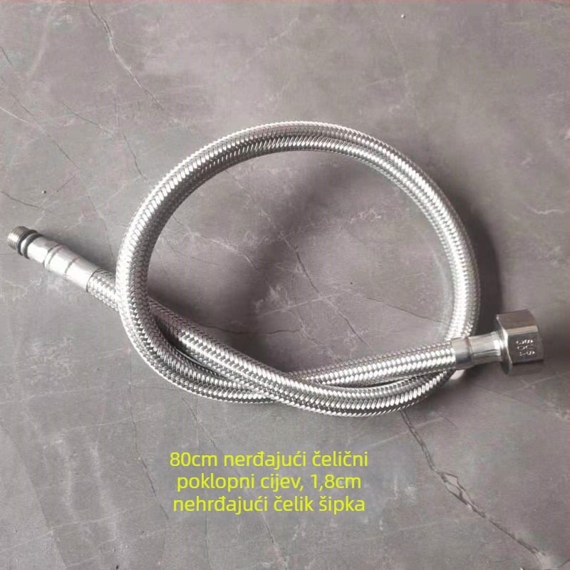 Nehrđajući čelični opleteni crijevo s bakrenom glavom za toplu i hladnu vodu, spoj na WC i bojler, 1/2 inča