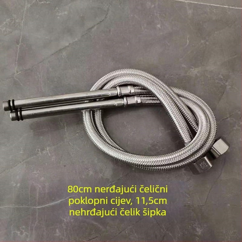 Nehrđajući čelični opleteni crijevo s bakrenom glavom za toplu i hladnu vodu, spoj na WC i bojler, 1/2 inča