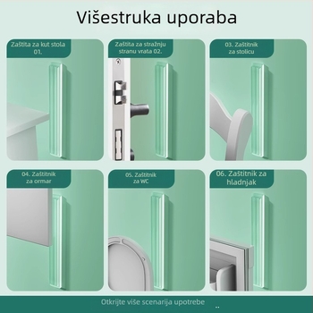 Silikonska zaštita za vrata hladnjaka, jastuk za kvaku, tih rad, otporan na habanje