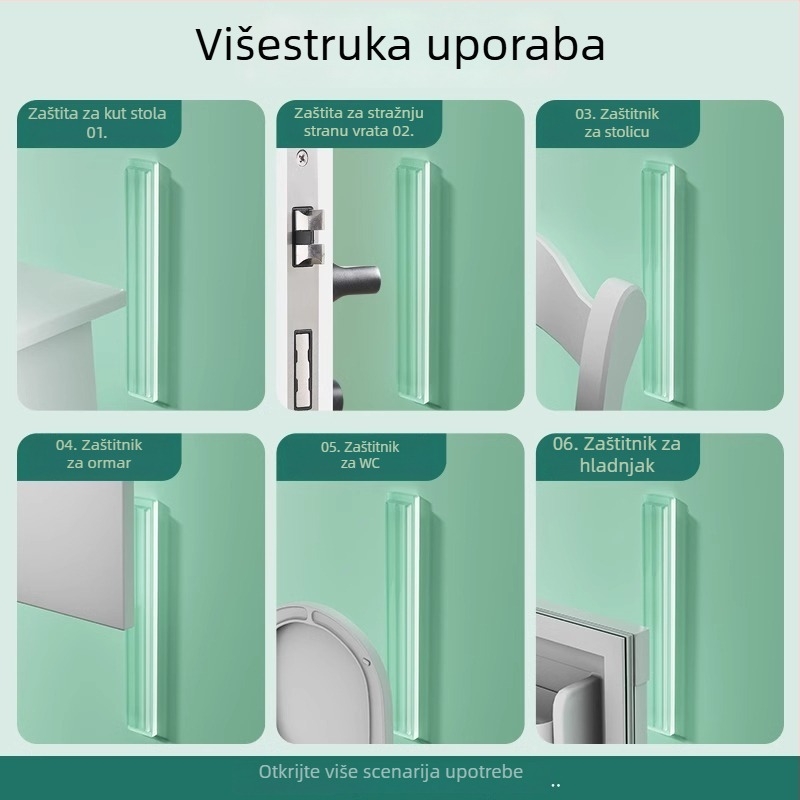 Silikonska zaštita za vrata hladnjaka, jastuk za kvaku, tih rad, otporan na habanje