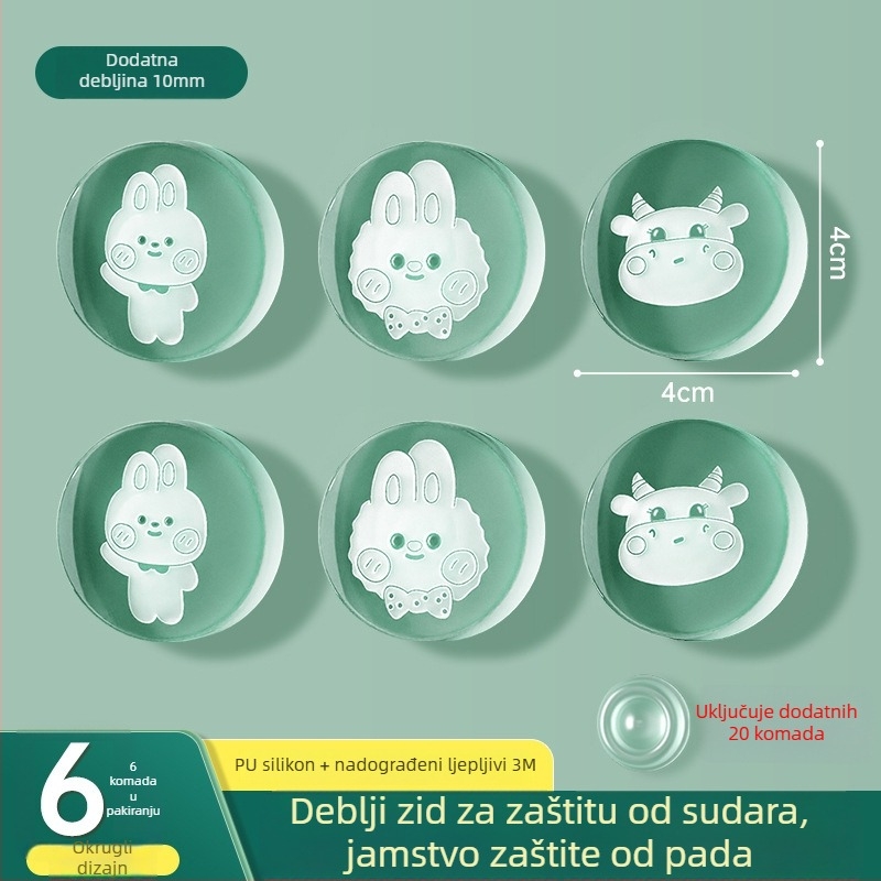 Silikonska zaštita za vrata hladnjaka, jastuk za kvaku, tih rad, otporan na habanje