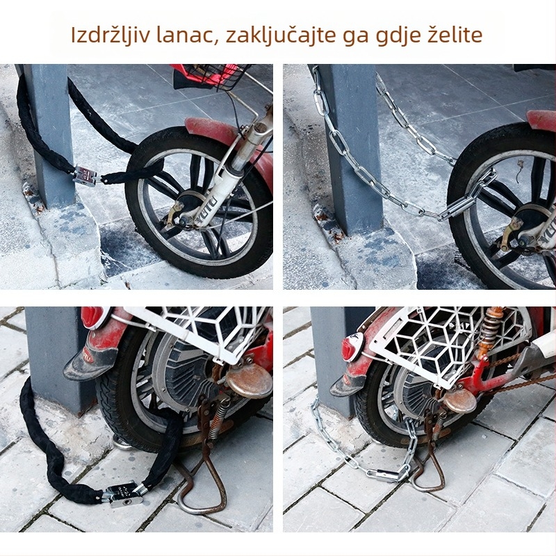 Lančana brava za bicikle i motocikle – Flat Ring, model 5566, željezni materijal, moderni minimalistički dizajn