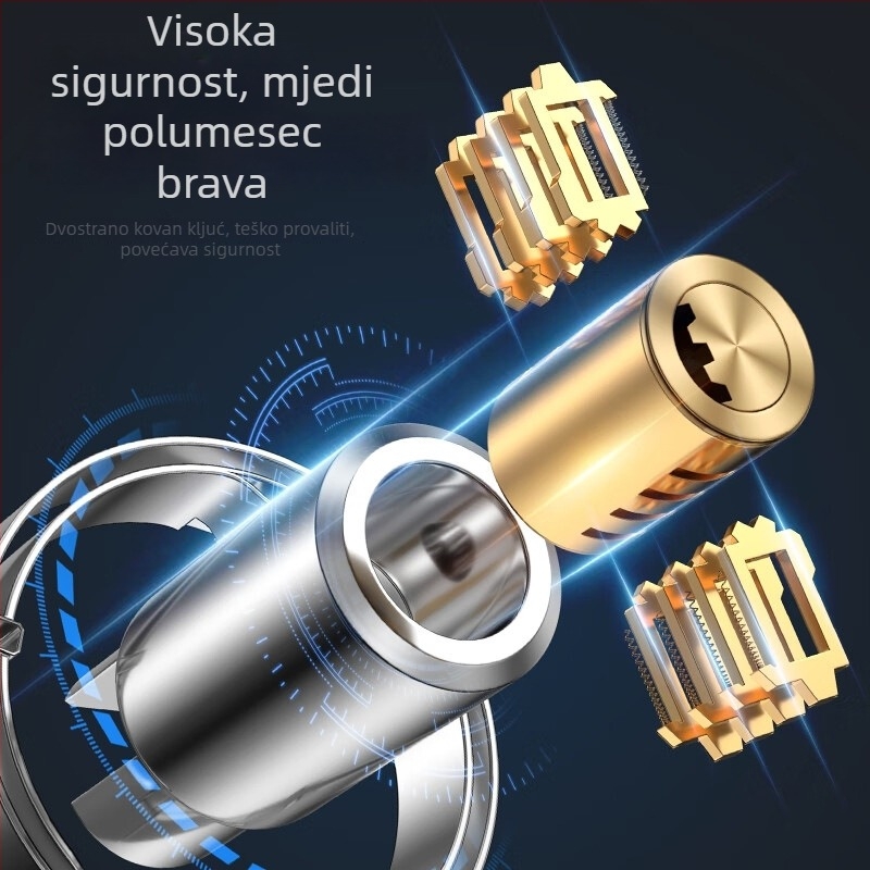 Zhiwei lančana brava, mangan čelik i bakar, za električna vozila, motocikle, bicikle i staklena vrata; težina 280-800