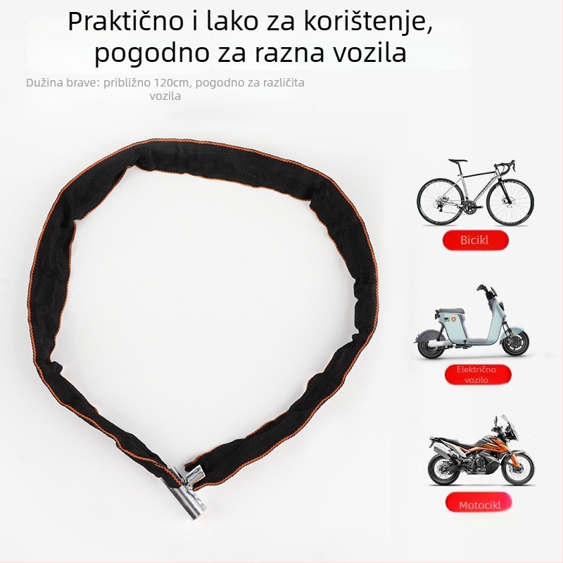 Zhiwei lančana brava, mangan čelik i bakar, za električna vozila, motocikle, bicikle i staklena vrata; težina 280-800