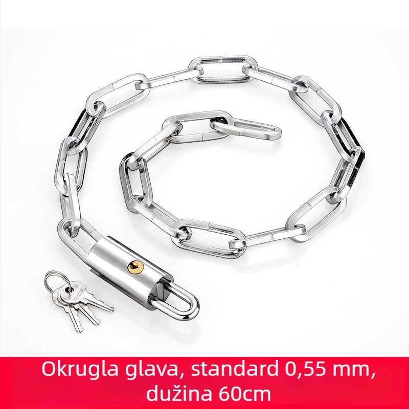 Lančano zaključavanje s zaštitom od krađe i rezanja, od čelika, model 698573, Guangzhou Jingli, namijenjeno triciklima, biciklima, motociklima i električnim vozilima, moderni minimalistički dizajn.