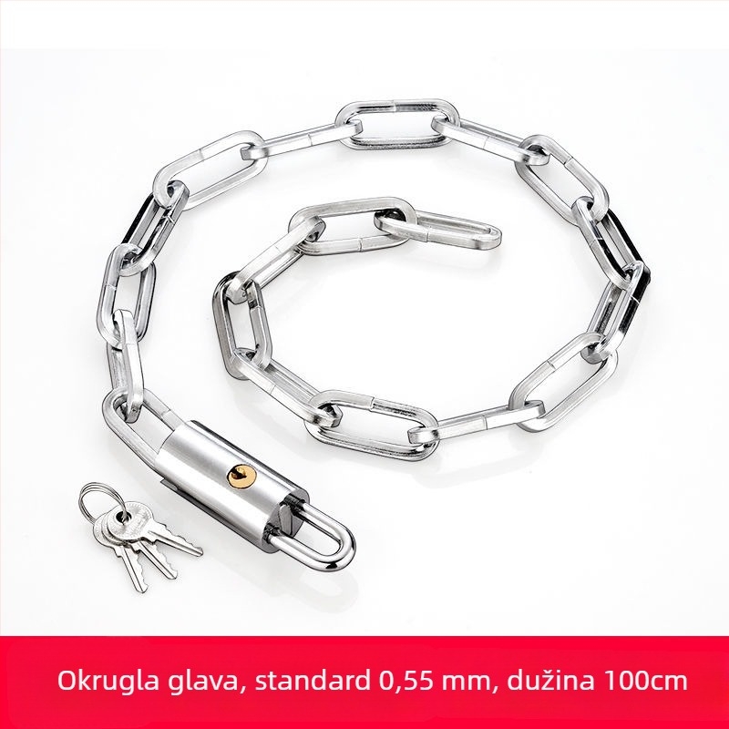 Lančano zaključavanje s zaštitom od krađe i rezanja, od čelika, model 698573, Guangzhou Jingli, namijenjeno triciklima, biciklima, motociklima i električnim vozilima, moderni minimalistički dizajn.
