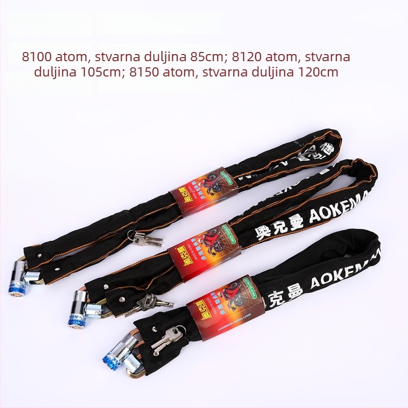 Ockman debelo presvlakane lančane brave od mangan čelika, model 5100, za bicikle, motocikle, električna vozila i vrata