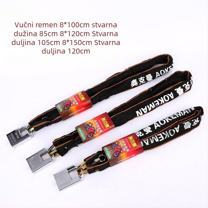 Ockman debelo presvlakane lančane brave od mangan čelika, model 5100, za bicikle, motocikle, električna vozila i vrata