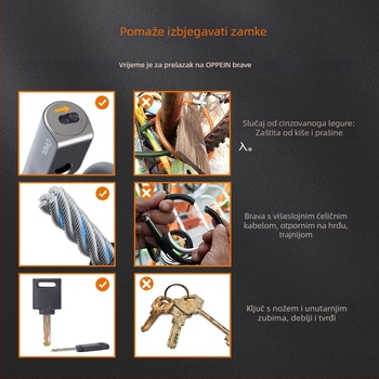 OPEL JTS-K čelični lokot za bicikle, za gradske i planinske bicikle, 0,4 kg