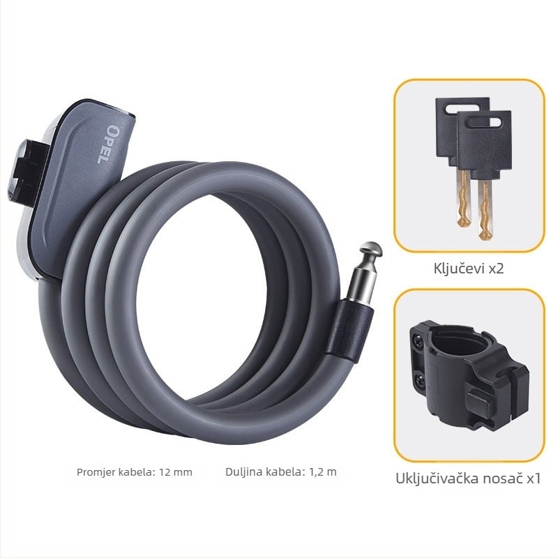 OPEL JTS-K čelični lokot za bicikle, za gradske i planinske bicikle, 0,4 kg