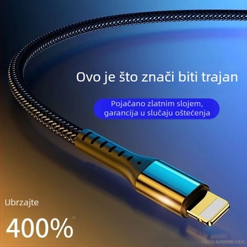 Semida Sheng Apple Lightning kabel za brzo punjenje, 20W, pleteni, s jednim krajem