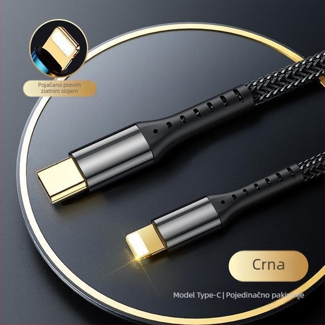Semida Sheng Apple Lightning kabel za brzo punjenje, 20W, pleteni, s jednim krajem