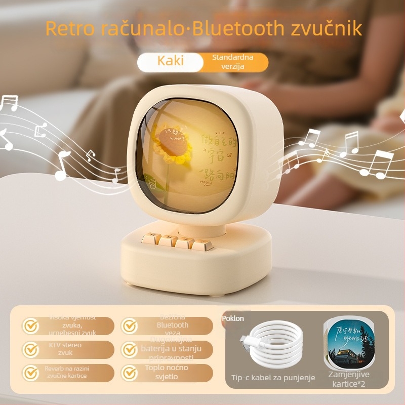 Bluetooth zvučnik s bežičnim mikrofonom za karaoke – Sve-u-jednom prenosni vanjski zvučnik; Bluetooth 5.0; Ugrađena baterija 1000–1200mAh; Snaga 5W; Frekvencijski odziv 20 Hz–20 kHz; Domet 10 m