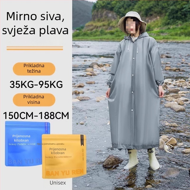 Odrasli kišni pončo od PVC-a, za outdoor putovanja i planinarenje – višekratna upotreba