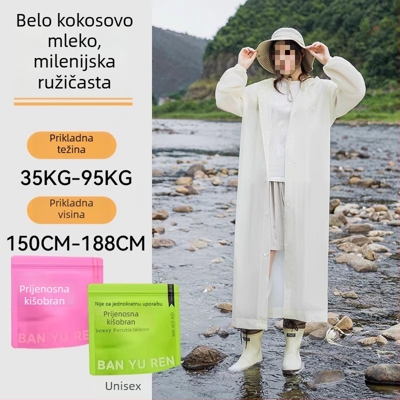 Odrasli kišni pončo od PVC-a, za outdoor putovanja i planinarenje – višekratna upotreba