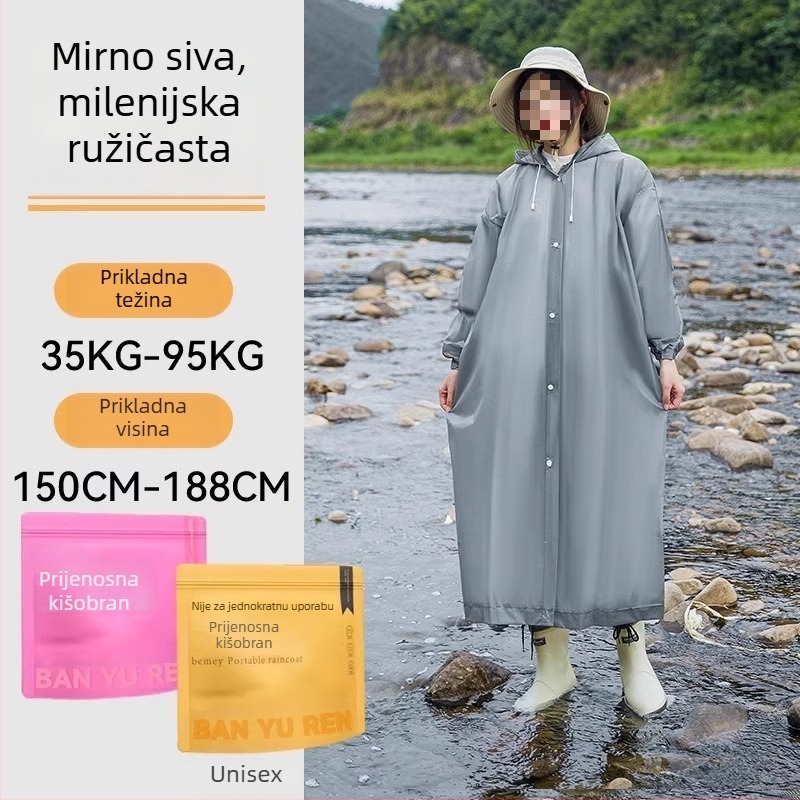 Odrasli kišni pončo od PVC-a, za outdoor putovanja i planinarenje – višekratna upotreba