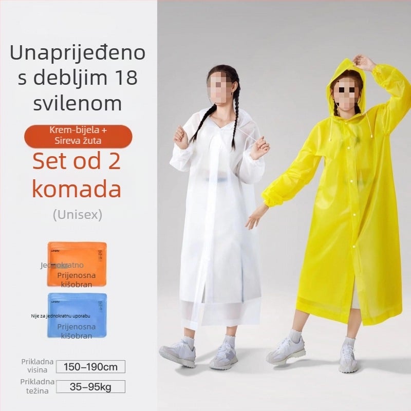 Odrasli kišni pončo od PVC-a, za outdoor putovanja i planinarenje – višekratna upotreba