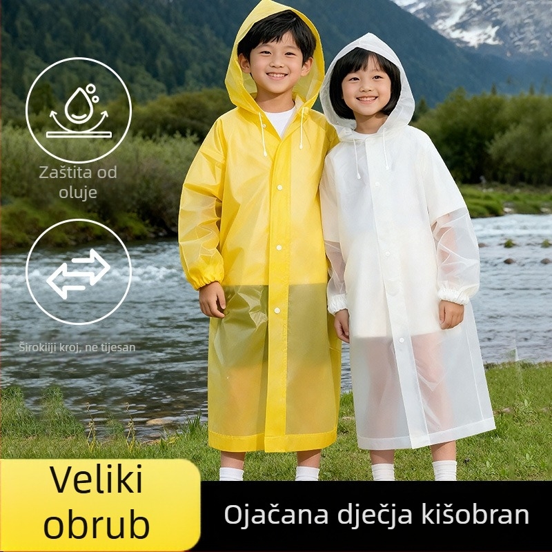Dječji EVA kišna jakna, dugi kroj, zaštita cijelog tijela, za školu i putovanja, prenosni pončo