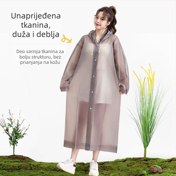 Planinarenje kišni pončo od EVA tkanine, višekratno upotrebljivo za odrasle, za jednu osobu, dugi, prijenosno kišno (EVA tkanina, debljina 0.10, PE ljepilo vodootporni sloj)
